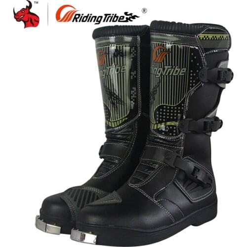 Riding Tribe Motorcycle Boots Men Waterproof Moto Boots PU Motocross Motorcycle Shoes Protection Motorcycle Long Thigh Boots