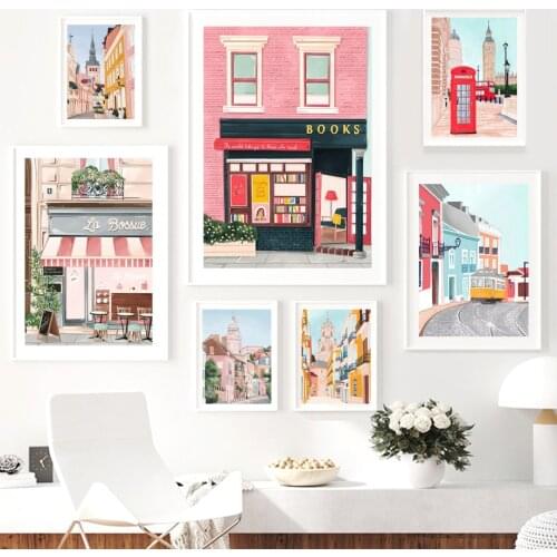 Paris London Greece Japan Venice City Wall Art Canvas Interior Painting Nordic Poster Prints Wall Pictures For Living Room Decor