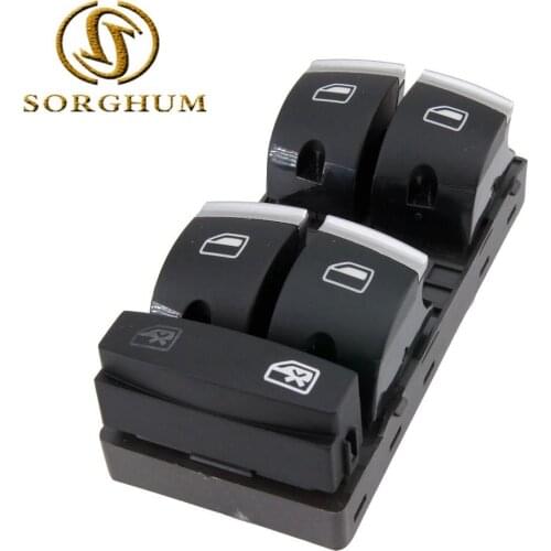 Sorghum New 4F0959851H Chrome Master Window Switch For A udi A3 8P A4 S4 RS4 B6 B7 A6 S6 RS6 C6 Q7