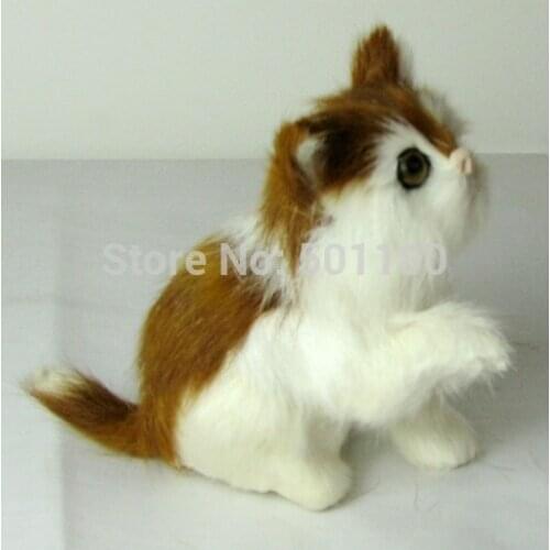 Birthday gift free shipping handmade furry animal cat artificial cat gift decoration cat mini lovely cat