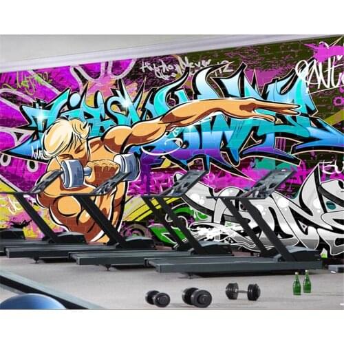 Beibehang Custom wallpaper personalized hand-painted street graffiti sports gym tooling wall wallpaper mural 3d papier peint
