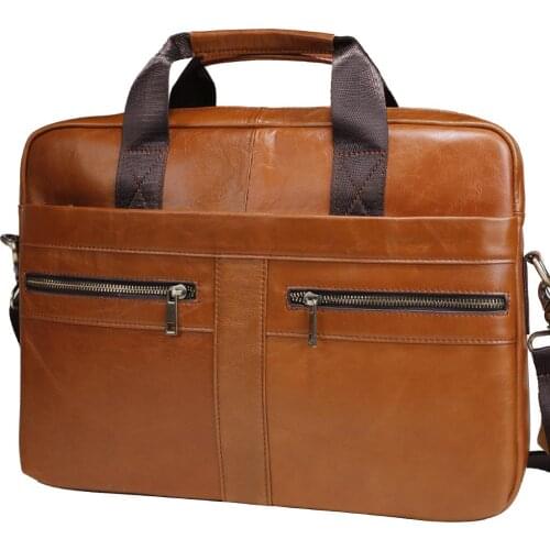 Mens Bag Genuine Leather Mens Shoulder Bags Male Leather Laptop Briefcase Messenger/Crossbody Bags for Men Handbag
