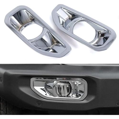 BBQ@FuKa New Accessories Fit For Jeep Wrangler JL 2018 2019 Chrome Styling ABS Front Fog Light Lamp Cover Trim 2 pcs