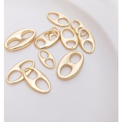 Pig Nose Metal Necklace Chains Shape Connector For DIY Making Parts Jewelry Accessories Findings & Component