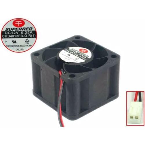 SUPERRED CHD4012FB-O-R DC 12V 0.35A 2-Wire 40x40x28mm Server Cooling Fan