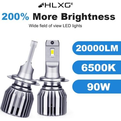 LED H7 6500K 20000LM 200% Brightness than Halogen H4 H11 H1 9005 9006 9012 90W LED Headlight Bulb hir2 HB3 HB4 led 3570 Chip