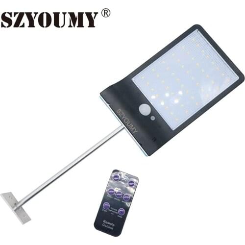 SZYOUMY 48 leds Solar Light Color Adjustable With Controller Three Modes Waterproof Lamp Lights For Outdoor Garden Wall Street