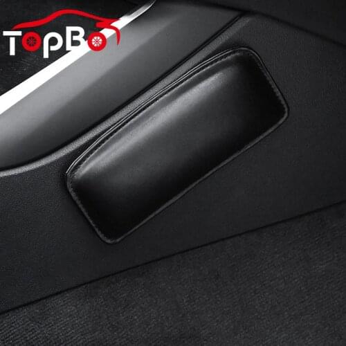Universal Auto Interior Pillow PU Leather Car Knee Pad Comfortable Elastic Cushion Memory Foam Car Accessories Self-adhesive