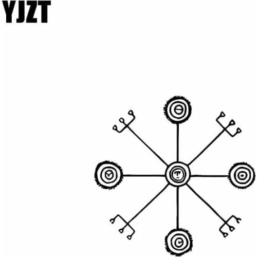 YJZT 12.7CM*12.7CM Magic Compass Car Sticker Funny Vinyl Decal Black/Silver C10-01794