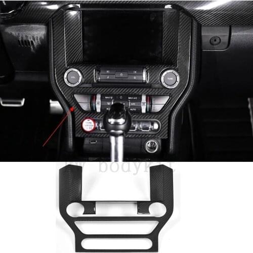 Real Carbon Fiber Car Dashboard Meter Bar Cover Central Control Air Conditioning Cover For Ford Mustang 2015-2017 Interior Trim