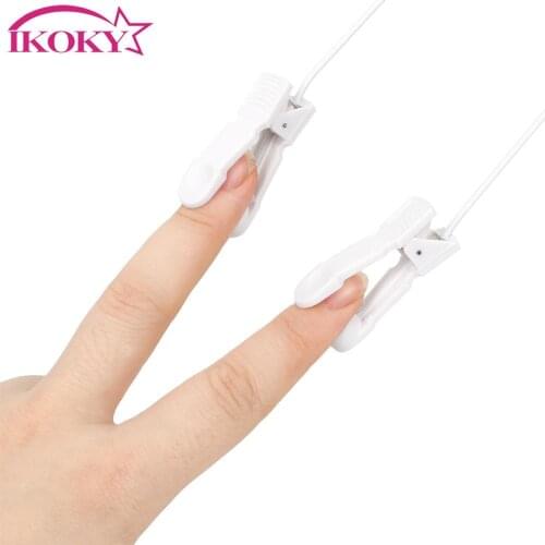 IKOKY 1 Pair Nipple Clip Electric Shock Attachment Sex Toys For Couples Clitoris Clip Stimulate Medical Sex Toys Breast Massager