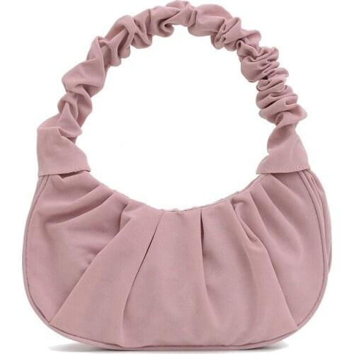 2021 New Women Underarm Shoulder Bag Female Cloud Fold Simple Retro Frosted Baguette Portable Handbag Portable SM2520