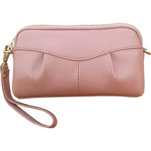 Women Clutch Wallet Genuine Leather Ladies Evening Bag Female Wristlet Long Purse Card Holder HandBag Zipper Shoulder bags