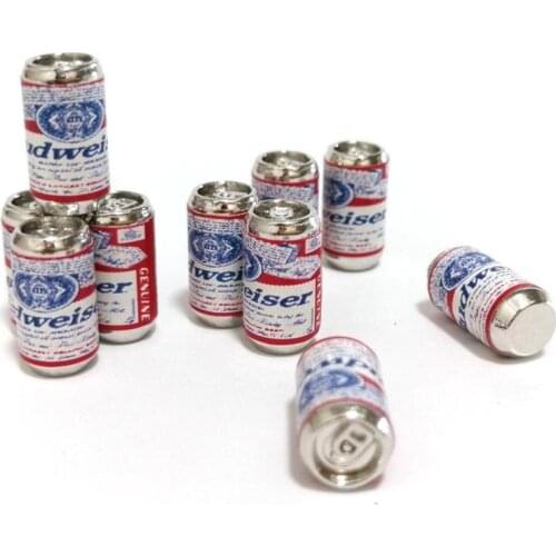 1:12 Scale Dollhouse Accessories Miniature Beer Bottle Scene Model Food And Play Toy 10pcs/set Beer Can Model Dollhouse Decor