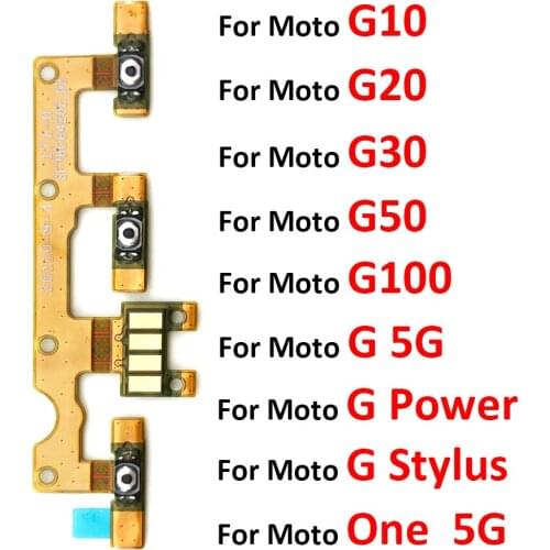 10Pcs/Lot, Power On Off Volume Side Button Key Flex Cable For Moto One Macro Fusion Plus G30 G 5G Power