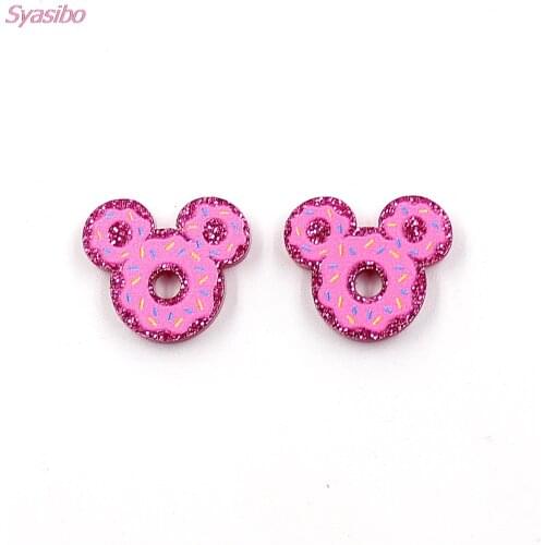 10pcs /lot) 18mm Acrylic Mouse Donuts For Earrings Laser Cut Animal Jewelry Accessories
