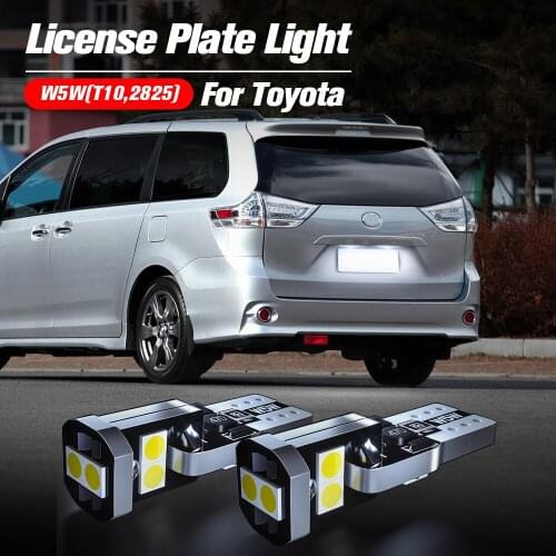 2pcs LED License Plate Light W5W T10 Lamp For Toyota Sienna Solara Tacoma Tundra Highlander Sequoia Land Cruiser FJ Cruiser 86