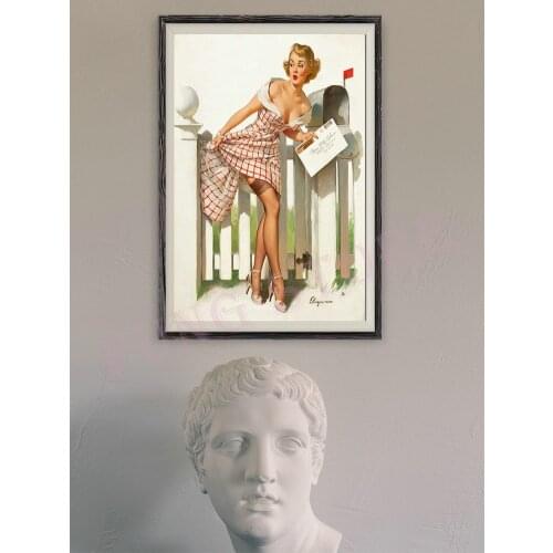 206 Vintage Beautiful Pin-up Girl Classic Picture Custom Silk Poster Home Deco Wall Art Christmas Gift