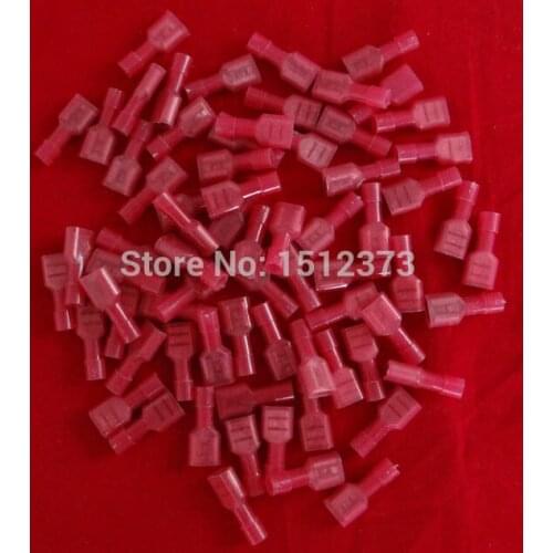 25piece/bag Double Crimp Nylon Full-insulating Female terminl 22-18AWG(0.5-1.5 square meter) FDFNY1.25-250 red color