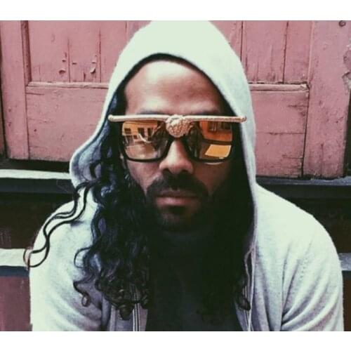 45200 Luxurious Gold Sunglasses Men Women Oversized Metal Square Glasses Brand Designer Eyewear Shades UV Protection