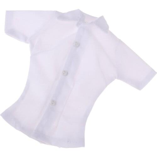 1/6 Scale White Short Sleeve Shirt for 12 inch HT, PH, JIAOU, CY Girls Female Body