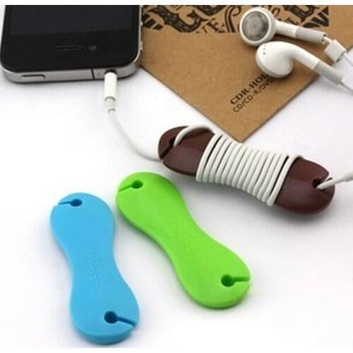 FreeShip 100pcs 6.8*2.3*0.8cm Silicone 3D Dog Bone Cable Tie Earphone Data Audio Cable Fastener Organizer Smart Muted Line Fixer