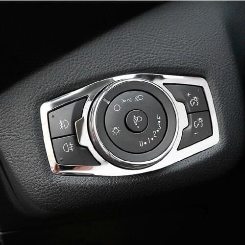 Stainless Steel Headlight switch decorative sequins cover For Ford Focus MK3 MK4 Kuga Escape Explorer Mondeo Mustang