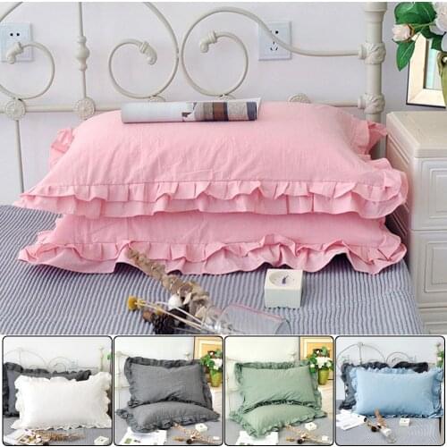 48*74cm Rectangle cotton Throw Pillow Case Super Soft Pillowcases Washable Home Bed Adornment Solid Pillowcase