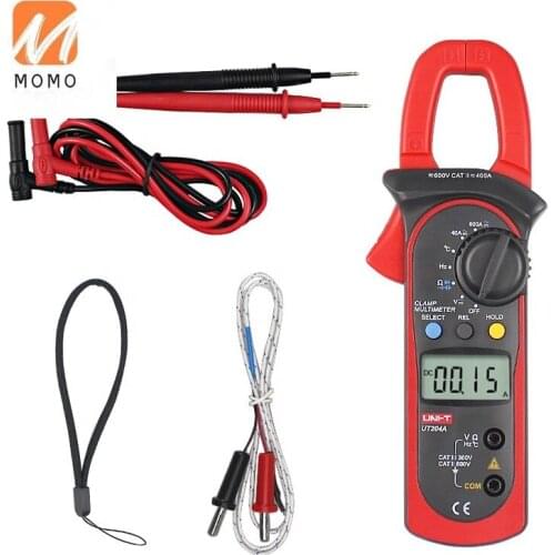 Digital Clamp Multimeters UT204A Auto Range Temperature AC DC Current Clamp Meter Unit Ammeter Voltmeter