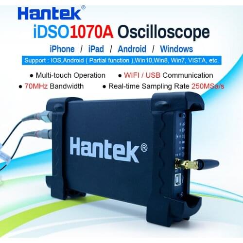 2CH 70MHz digital oscilloscope Hantek iDSO1070A iPhone/iPad/Android/Windows Oscilloscope WIFI Communication+Gift