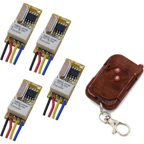 DC3V 3.6V 3.7V 5V 6V 7.4V 9V 12V Micro Remote Control Switch Remote Controller Micro Relay Receiver Remote Switch 315/433Mhz