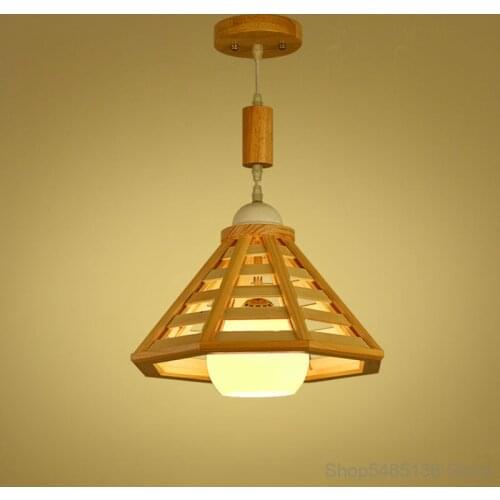 Japanese Style LED Wooden Pendant Light Bar Table Dining Room Lamp Living Room Decor Balcony Kitchen Hanging Lamp Light Fixtures