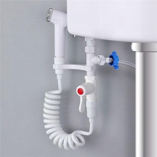 Cleaning Tool ABS Portable Bidet Sprayer Set Handheld Toilet Bidet Retractable Spring Hose Adapter Free Mounting Bracket Switch