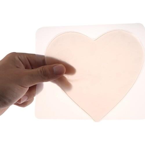 Reusable Body Chest Anti Wrinkle Pads Medical Skin Color Grade Silicone Heart Shaped Overnight Invisible Pads Women Skin Care