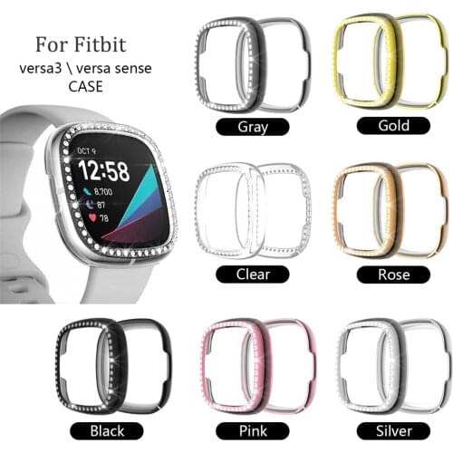 Fashion Case Smartwatch PC Cases Cover Frame Protector Watch Screen Protector For Fitbit Versa 3/Sense Versa3 Watch Accessories