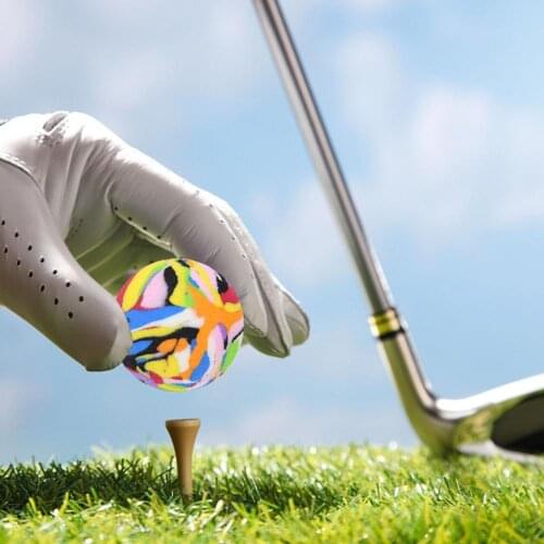 16pcs Golf Ball EVA Golf Practice Bouncy Ball Sponge Color Indoor Swing Practice Ball Elastic Train Golf Outdoor Sports Supply