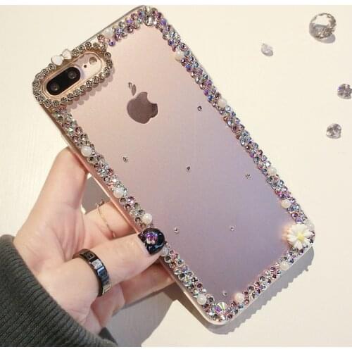 Bling Rhinestone Diamond pearl Soft Back Phone Jewelled Case Cover For iPhone 11 12 mini Pro MAX X Xs Max XR 5S 6 6S 7 8 Plus