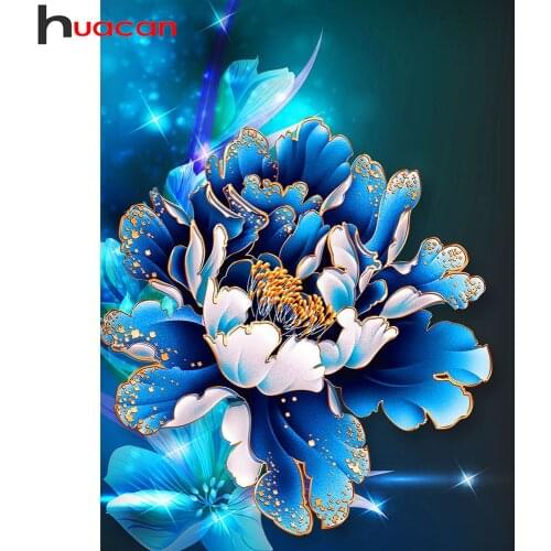 Huacan Diy Diamond Painting Peony Flower Full Square/round Diamond Embroidery Mosaic Fantasy Floral Home Decor