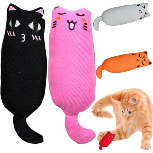 New Catnip Cat Funny Toy Pet Toy Cartoon Cat Tail 1PC Claws Pillow Teeth Grinding Soft Interactive Fancy Cat Grinding Catnip Toy