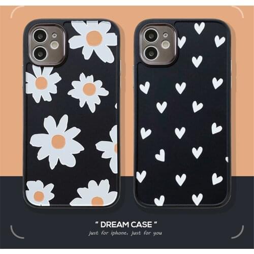 New Straight Matte Daisy Fitted Case For iPhone12 Mini/11/12Pro Max XR XS Max,Soft TPU Para Cover For iPhone SE(2020)7 8Plus