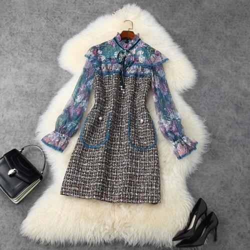 NEW spring 2021 superior quality Lace dress womens Celebrities girl Party dresses elegant autumn Printed slim Mini sexy Dress