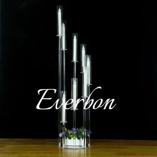 New style8 arms wedding decoration crystal candelabra centerpiece with clear acrylic 2021