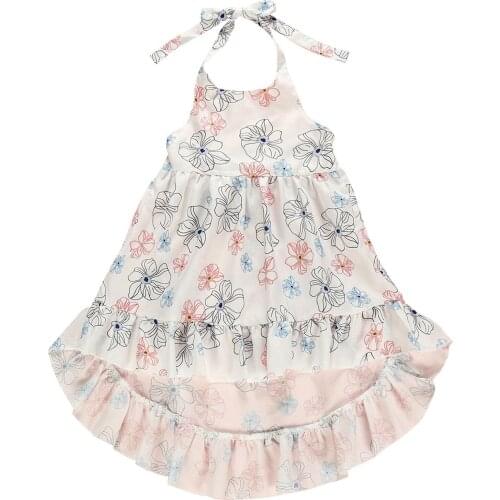 Baby Dress Girls Clothing 2021 Summer New Children Floral Sleeveless A-Line Dress Kids Clothes Princess Tutu Dresses 2-7T