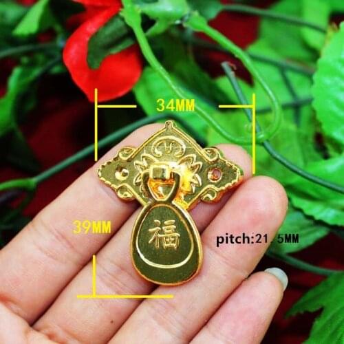 Wholesale Antique Handle Drawer Wardrobe Door Handle With Screws Zinc Alloy,Gold Color,34*39mm,40Pcs