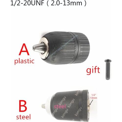 2-13mm Chuck Keyless 1/2 x 20UNF Bit Lock Adaptor for BOSCH MAKITA HITACHI DeWALT Ryobi Milwaukee Black&Decke METABO Ridgid