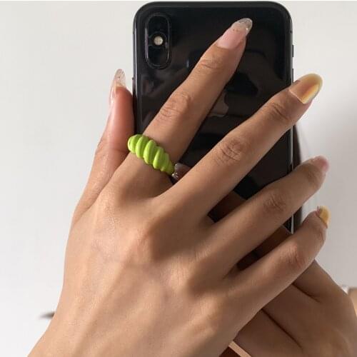European and American simple jewelry with opening adjustable thread ring macaron geometric ring for Women Party Gift Wholesale