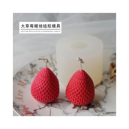 PRZY Silicone Mold Soap Molds Big Strawberry Candle Mould Gypsum Chocolate Scented Candle Molds Fruit Food Cake Mould Clay Resin