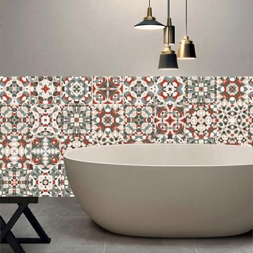 Simple Style Christmas Tile Stickers Home Decor PVC Waterproof Self-adhesive Wallpaper Living Room Bathroom Wall Murals Decals