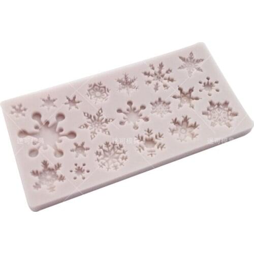 Christmas Fondant Silicone Mold Snowflake Silicone Chocolate Mold DIY Biscuit Decoration Mold Baking Tools