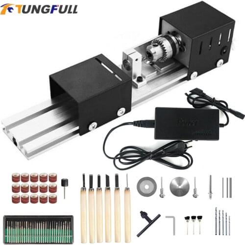 Lathe Machine Turning Lathe Woodworking DIY Wood Lathe Milling Machine Mini Lathe Buddha Pearl Grinding Polishing Beads